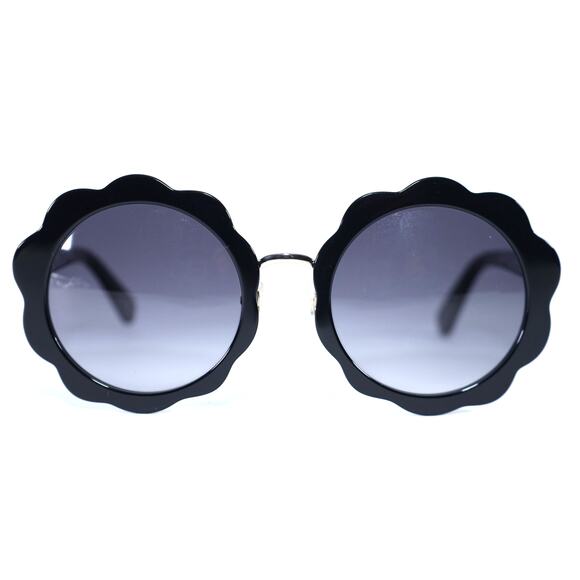 Kate Spade KARRIE Round Oversized Flower Sunglasses - Black / Gray Gradient-NWT - Picture 2 of 10